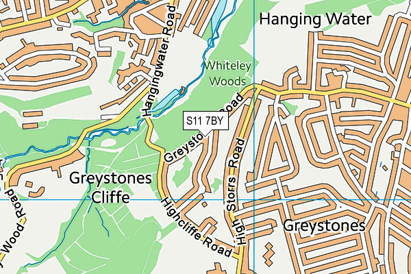 S11 7BY map - OS VectorMap District (Ordnance Survey)