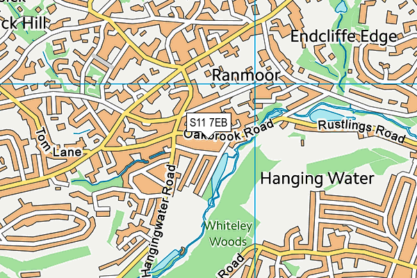 S11 7EB map - OS VectorMap District (Ordnance Survey)