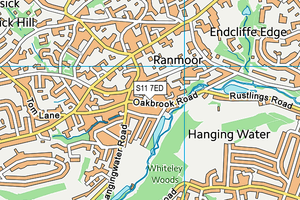 S11 7ED map - OS VectorMap District (Ordnance Survey)
