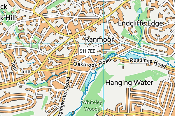 S11 7EE map - OS VectorMap District (Ordnance Survey)