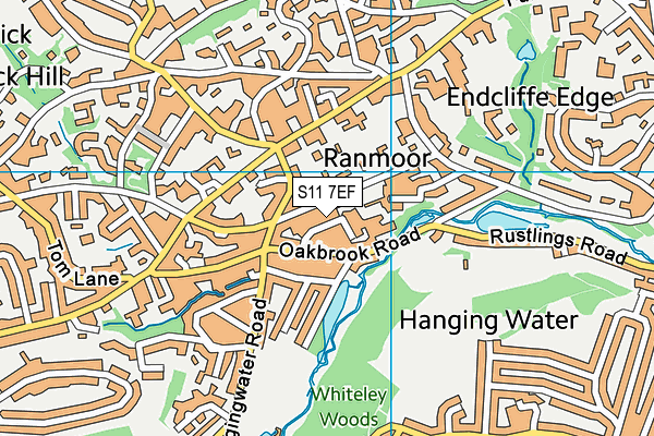 S11 7EF map - OS VectorMap District (Ordnance Survey)