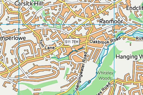 S11 7EH map - OS VectorMap District (Ordnance Survey)