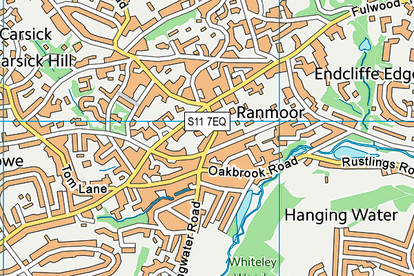 S11 7EQ map - OS VectorMap District (Ordnance Survey)