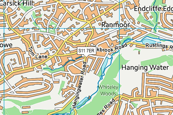 S11 7ER map - OS VectorMap District (Ordnance Survey)