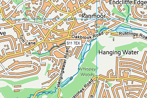 S11 7EX map - OS VectorMap District (Ordnance Survey)