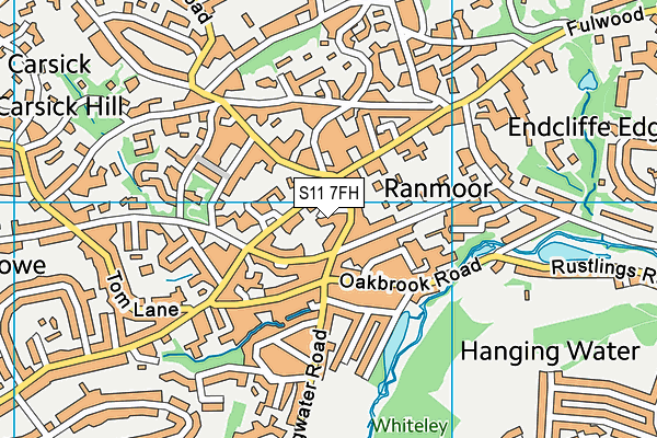 S11 7FH map - OS VectorMap District (Ordnance Survey)