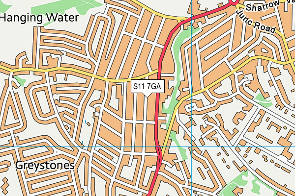 S11 7GA map - OS VectorMap District (Ordnance Survey)