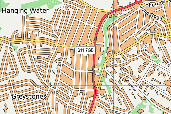 S11 7GB map - OS VectorMap District (Ordnance Survey)