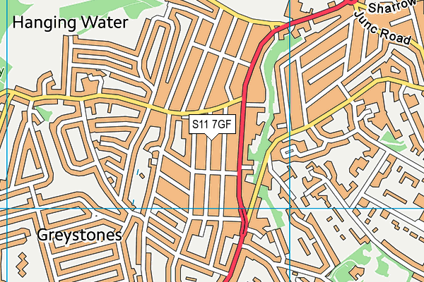 S11 7GF map - OS VectorMap District (Ordnance Survey)