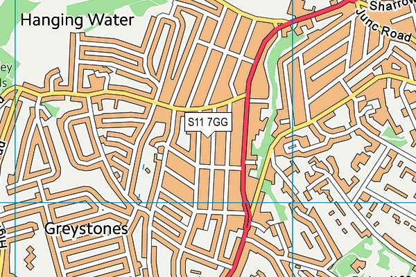 S11 7GG map - OS VectorMap District (Ordnance Survey)