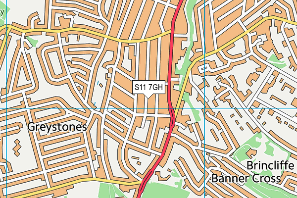 S11 7GH map - OS VectorMap District (Ordnance Survey)