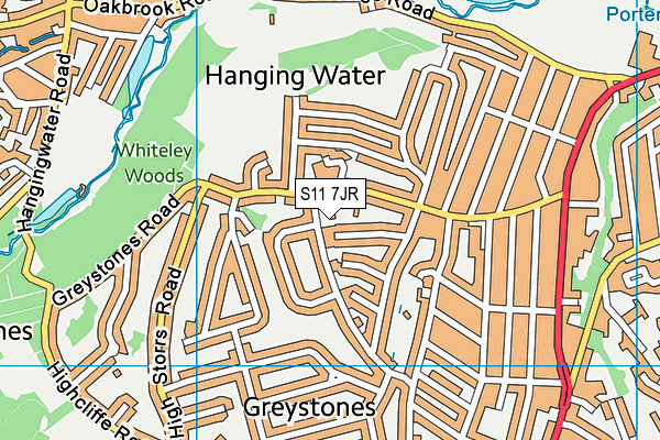 S11 7JR map - OS VectorMap District (Ordnance Survey)