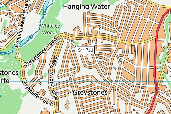 S11 7JU map - OS VectorMap District (Ordnance Survey)