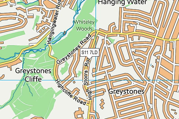 S11 7LD map - OS VectorMap District (Ordnance Survey)
