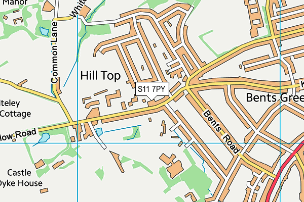 S11 7PY map - OS VectorMap District (Ordnance Survey)