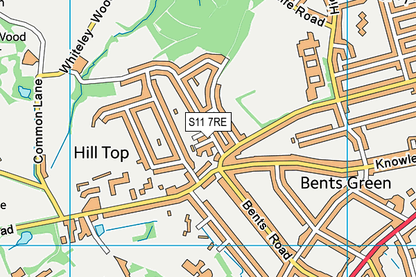 S11 7RE map - OS VectorMap District (Ordnance Survey)