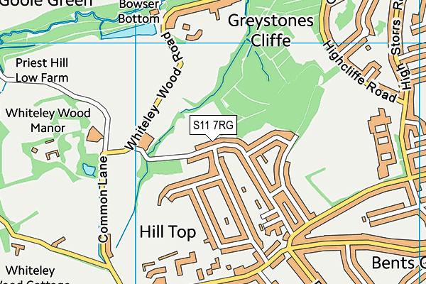 S11 7RG map - OS VectorMap District (Ordnance Survey)