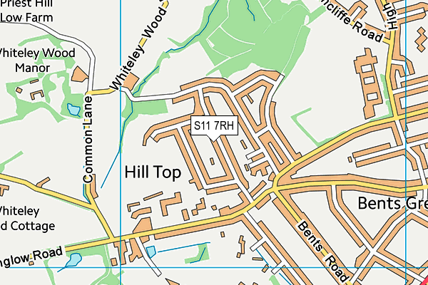 S11 7RH map - OS VectorMap District (Ordnance Survey)
