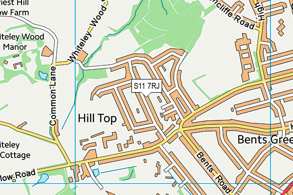 S11 7RJ map - OS VectorMap District (Ordnance Survey)