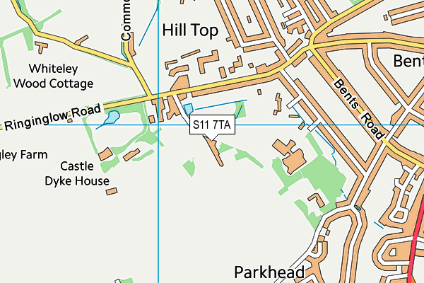 S11 7TA map - OS VectorMap District (Ordnance Survey)