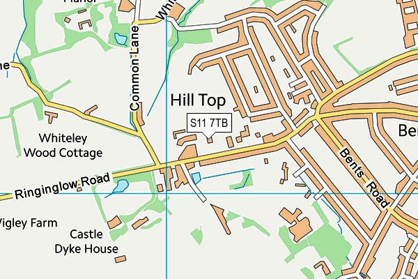 Bents Green School (Closed) map (S11 7TB) - OS VectorMap District (Ordnance Survey)