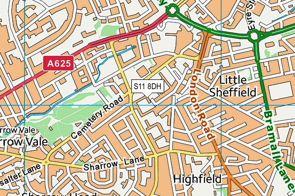 S11 8DH map - OS VectorMap District (Ordnance Survey)