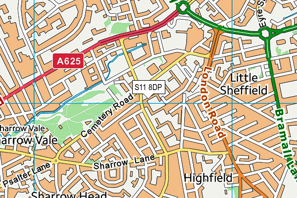 S11 8DP map - OS VectorMap District (Ordnance Survey)