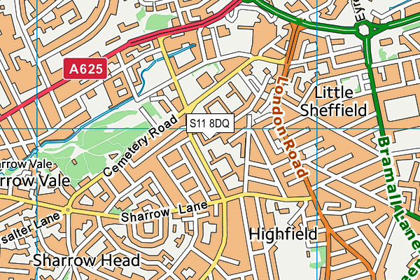 S11 8DQ map - OS VectorMap District (Ordnance Survey)