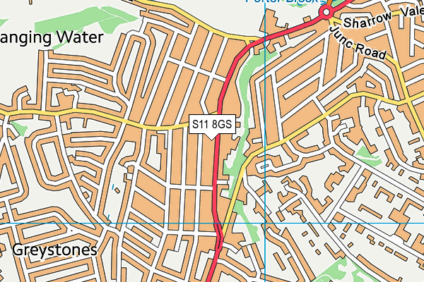 S11 8GS map - OS VectorMap District (Ordnance Survey)