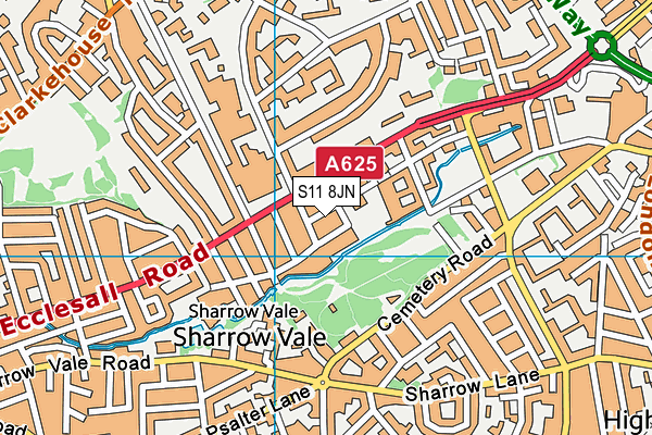 Porter Croft Church of England Primary Academy map (S11 8JN) - OS VectorMap District (Ordnance Survey)