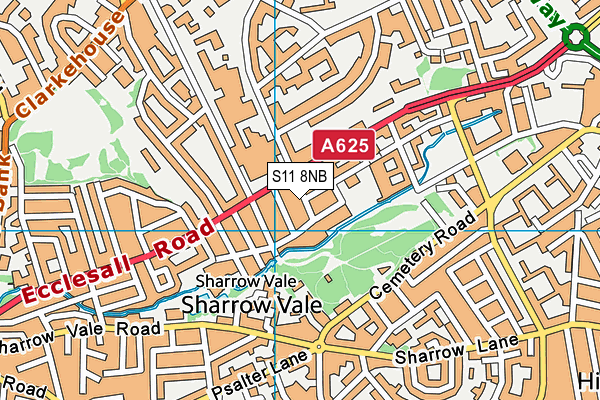 S11 8NB map - OS VectorMap District (Ordnance Survey)