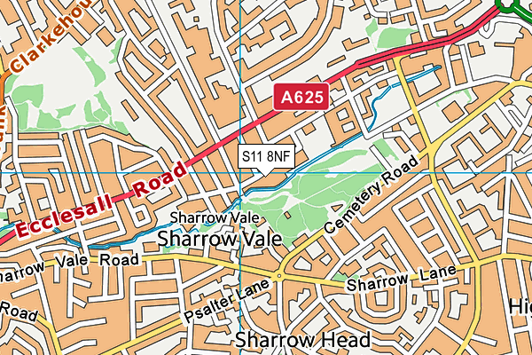 S11 8NF map - OS VectorMap District (Ordnance Survey)