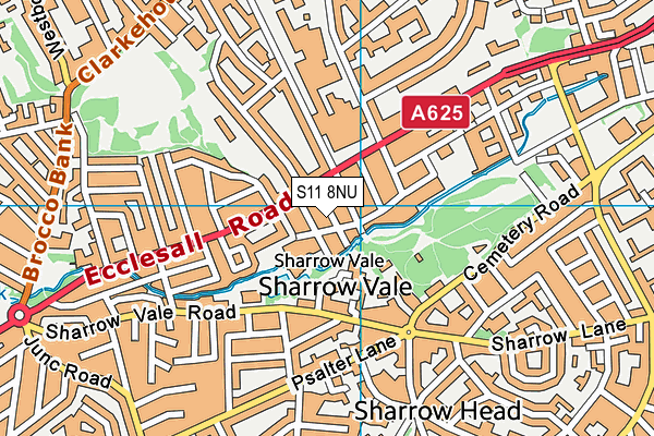 S11 8NU map - OS VectorMap District (Ordnance Survey)