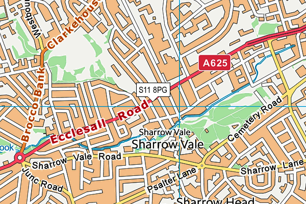 S11 8PG map - OS VectorMap District (Ordnance Survey)