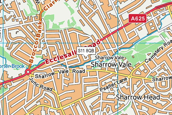 S11 8QB map - OS VectorMap District (Ordnance Survey)