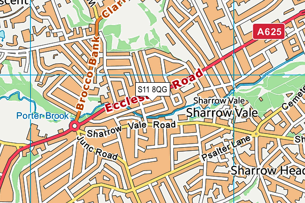 S11 8QG map - OS VectorMap District (Ordnance Survey)