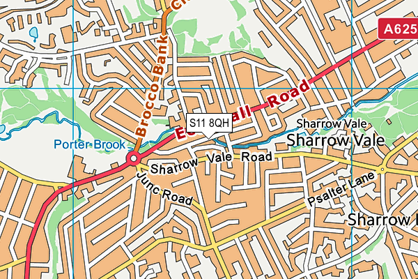 S11 8QH map - OS VectorMap District (Ordnance Survey)