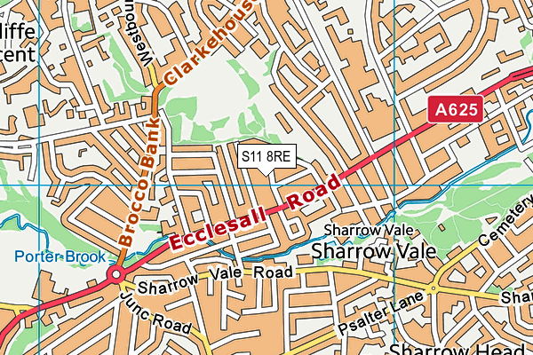 S11 8RE map - OS VectorMap District (Ordnance Survey)