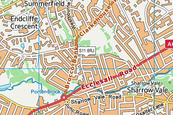 S11 8RJ map - OS VectorMap District (Ordnance Survey)