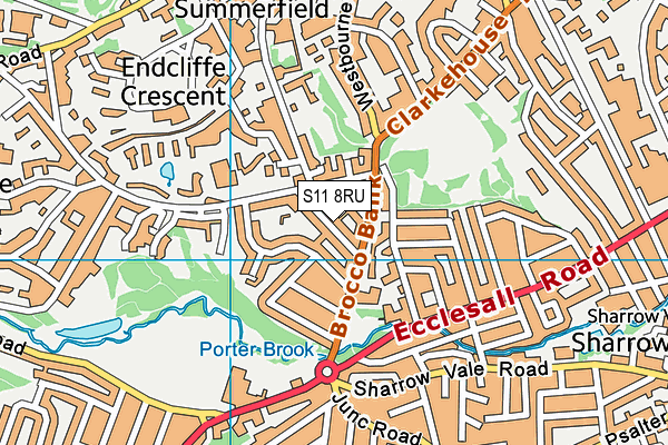 S11 8RU map - OS VectorMap District (Ordnance Survey)