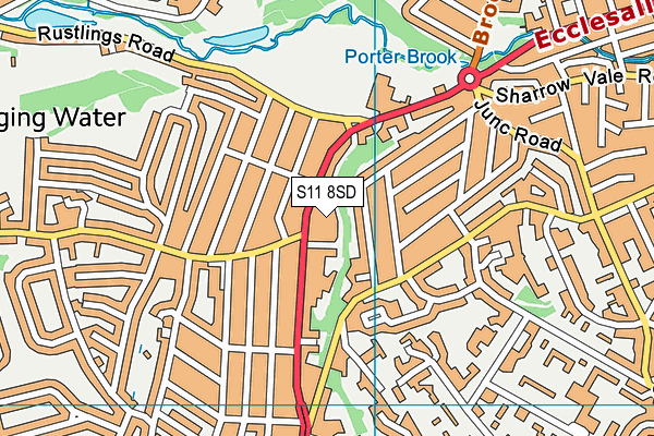 S11 8SD map - OS VectorMap District (Ordnance Survey)