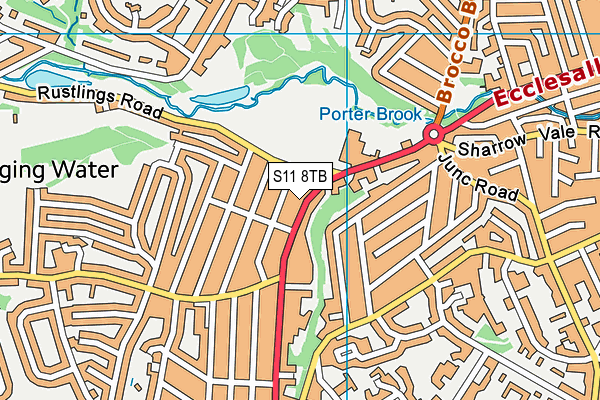 S11 8TB map - OS VectorMap District (Ordnance Survey)