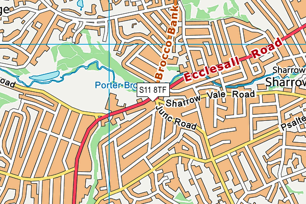 S11 8TF map - OS VectorMap District (Ordnance Survey)