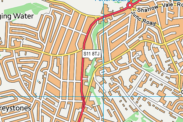 S11 8TJ map - OS VectorMap District (Ordnance Survey)