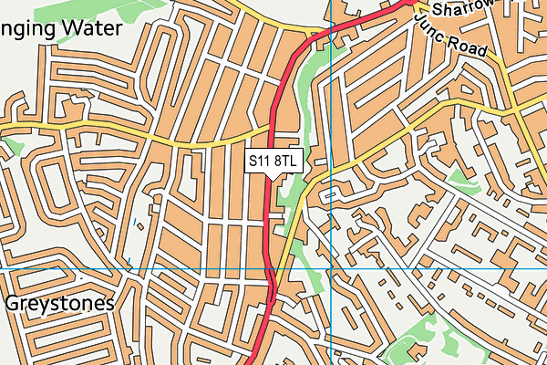 S11 8TL map - OS VectorMap District (Ordnance Survey)