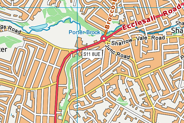 S11 8UE map - OS VectorMap District (Ordnance Survey)