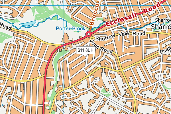 S11 8UH map - OS VectorMap District (Ordnance Survey)