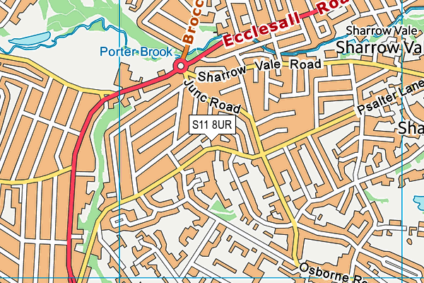 S11 8UR map - OS VectorMap District (Ordnance Survey)