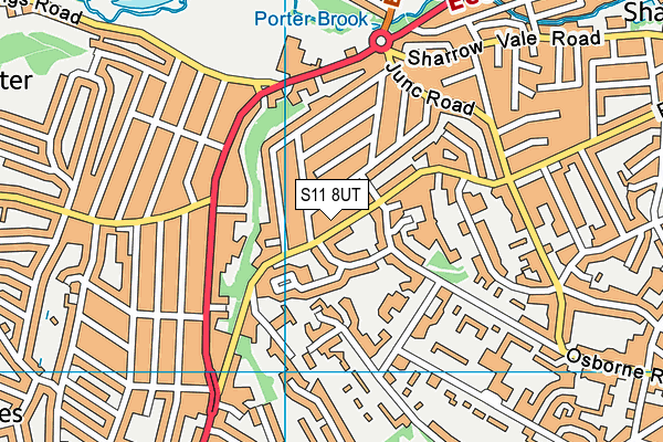 S11 8UT map - OS VectorMap District (Ordnance Survey)