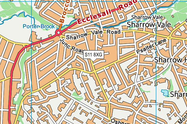 S11 8XG map - OS VectorMap District (Ordnance Survey)